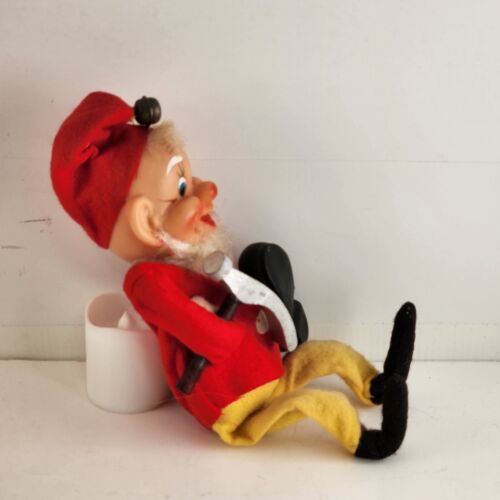 Elf Shelf Sitter Cobbler Shoe Maker Vintage Christmas Ornament Japan 1970s
