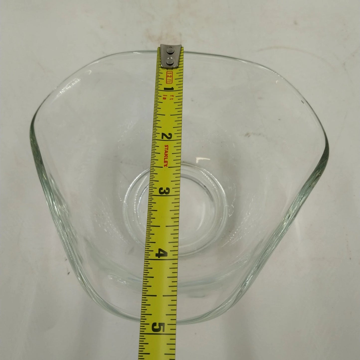 Tri-Top Chip Dip Serving Bowl Set Clear Glass Metal Bracket Indiana Glass Modern
