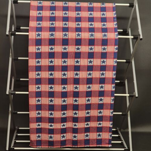 Red White and Blue Table Runner With Stars Design July 4th Themed 90 x 20 in