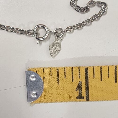 Sarah Coventry Necklace Lapis Blue Bar Pendant Silver Tone Chain 14" Vintage