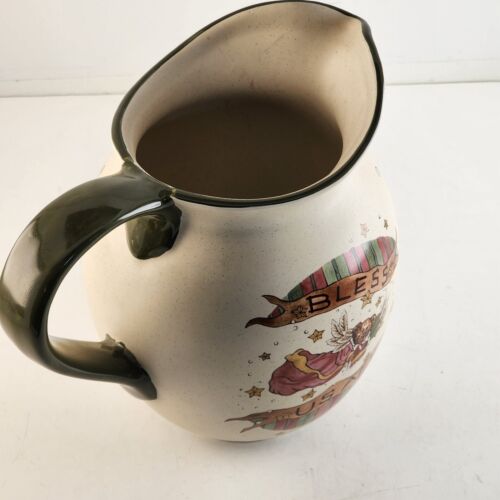 Bless Us All Water Pitcher Bearware Pottery Works Boyds Collection 7.5"