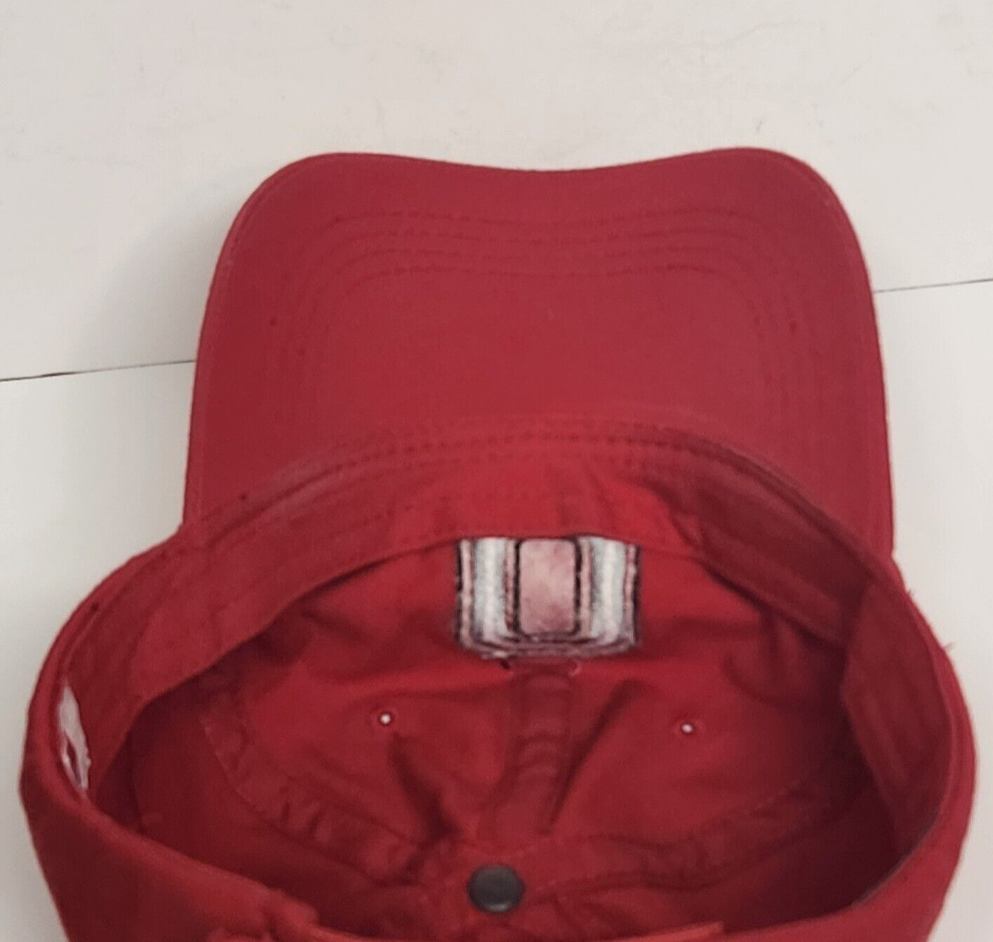 Block O Ohio State Buckeyes Red Hat Hook Loop Size Adjustment Cap NCAA Vintage