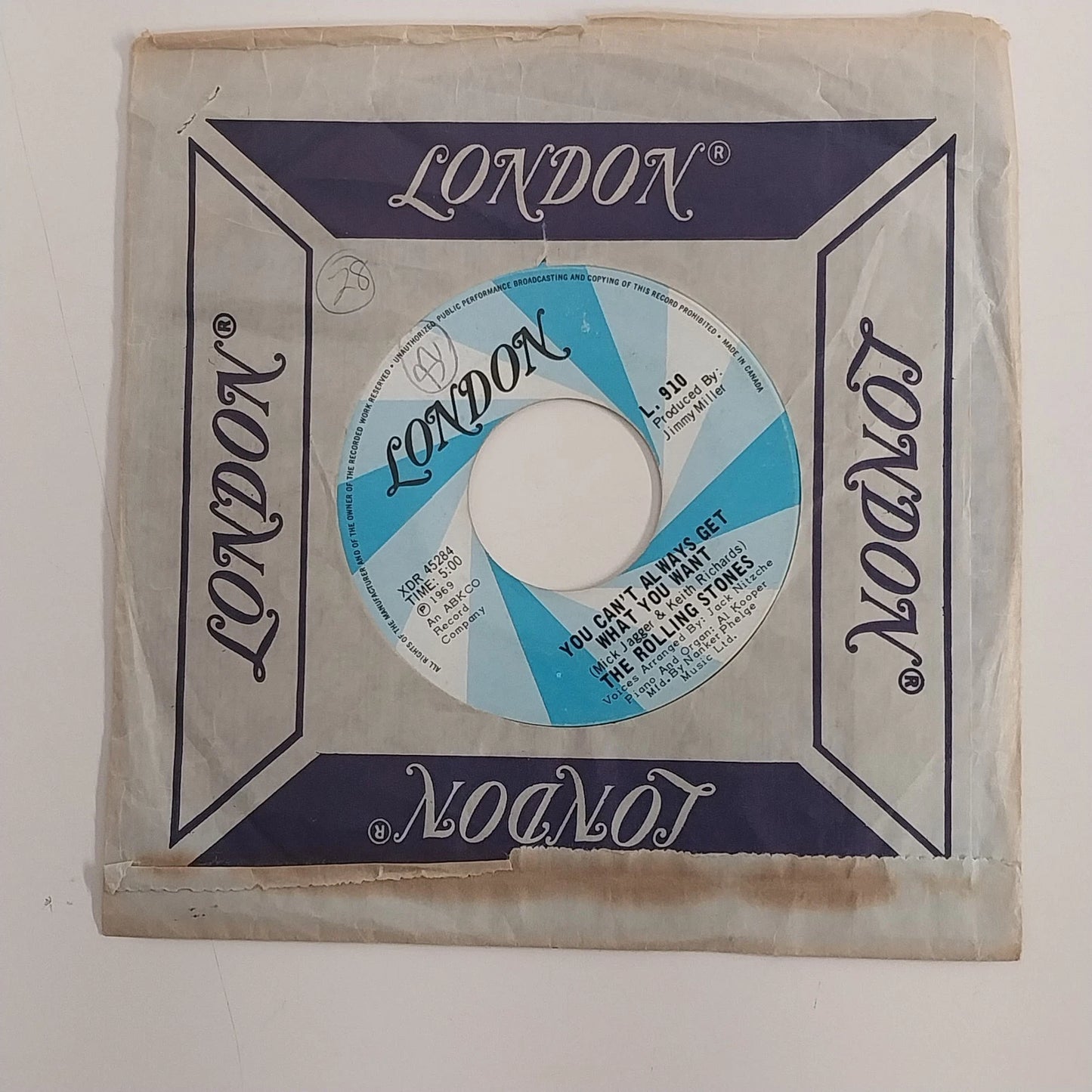 Rolling Stones Honky Tonk Women 45 RPM UK Vinyl 1969 London