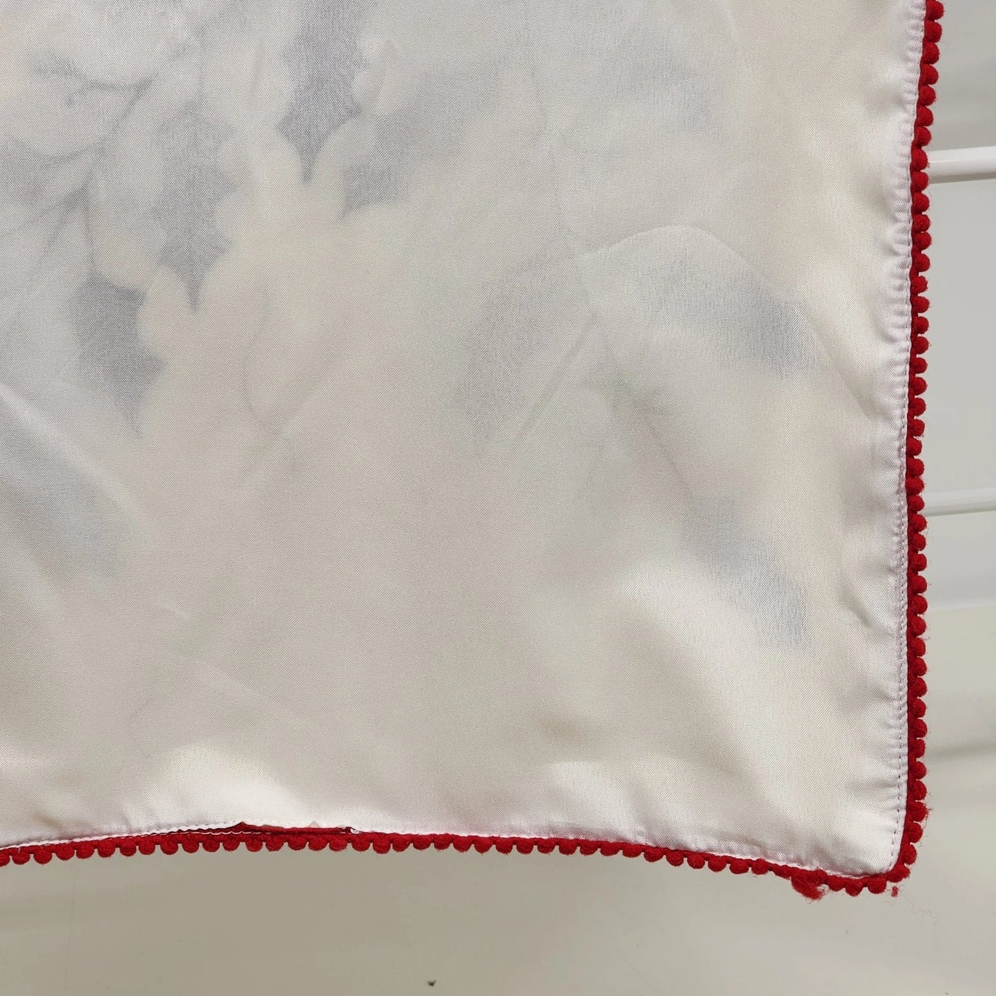 Artisan NY Home Table Runner Holly Bough Embroidered Red Trim 72"x18" Holiday