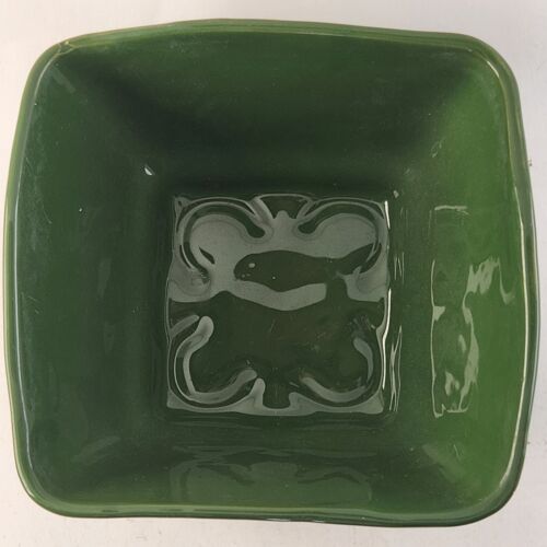 Shawnee USA Forest Green Square Tapered Planter Vase or Bowl 7" x 6.5" x 4"h
