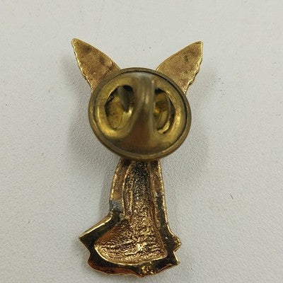 Gold Tone Guardian Angel Playing Harp Instrument Figure Brooch Lapel Pin Vintage