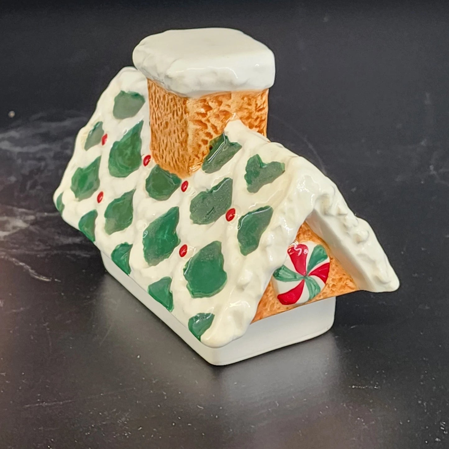 Potpourri Designs Gingerbread House Teapot Hand Painted Candy Cane 8" Holiday