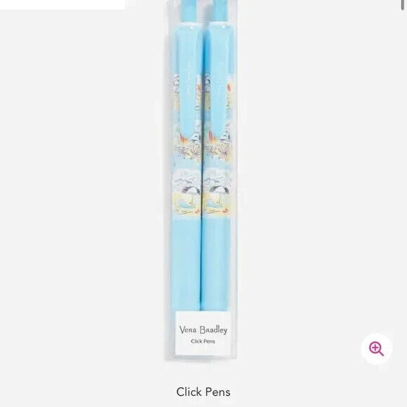 Vera Bradley Beachy Treasures Click Pen Set 2 Ink Pen Writing Gift Set