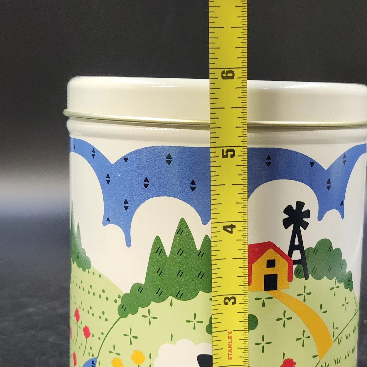 Nina Farm Scene Sheep Tin Canister Set 3 Metal Kitchen Storage Nesting 1982