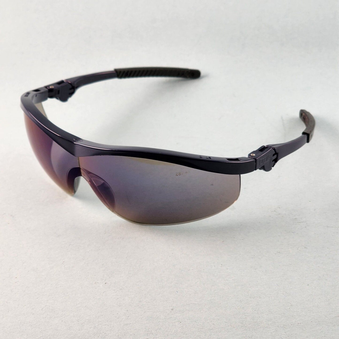 Crews Storm Safety Glasses Z87+ Wraparound Lens Ratchet Temples Eye Protection