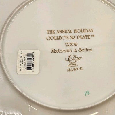 Lenox 2006 Annual Collector Christmas Plate 16th Series Numbered Christmas Tree