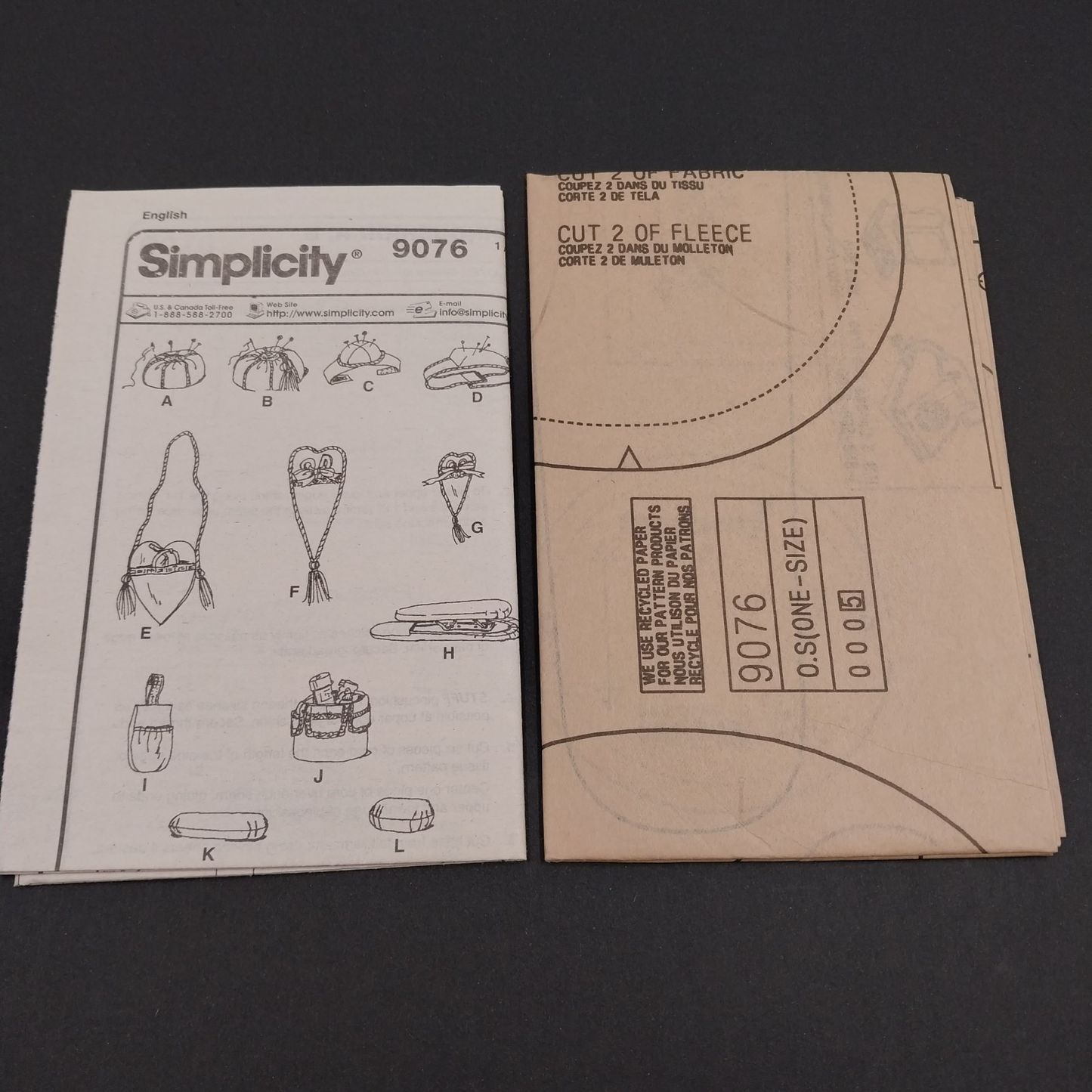 Simplicity 9076 Uncut 1990s Pattern Shirley Botsford Accessories