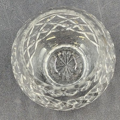 24% Lead Crystal Bowl Vase Hand Cut Clear Round 3.25" Footed Poland