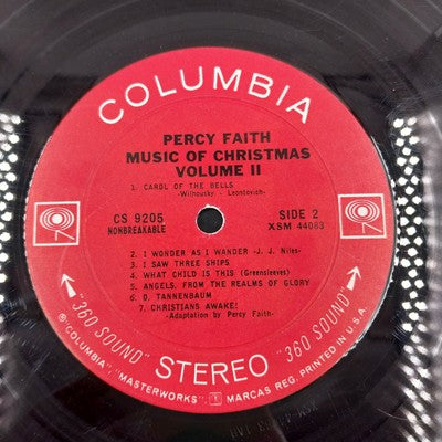 Music Of Christmas Volume 2 By Percy Faith 1965 Columbia Vinyl LP Two-Eye Label