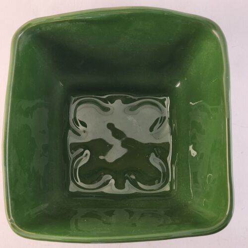 Shawnee USA Forest Green Square Tapered Planter Vase or Bowl 7" x 6.5" x 4"h