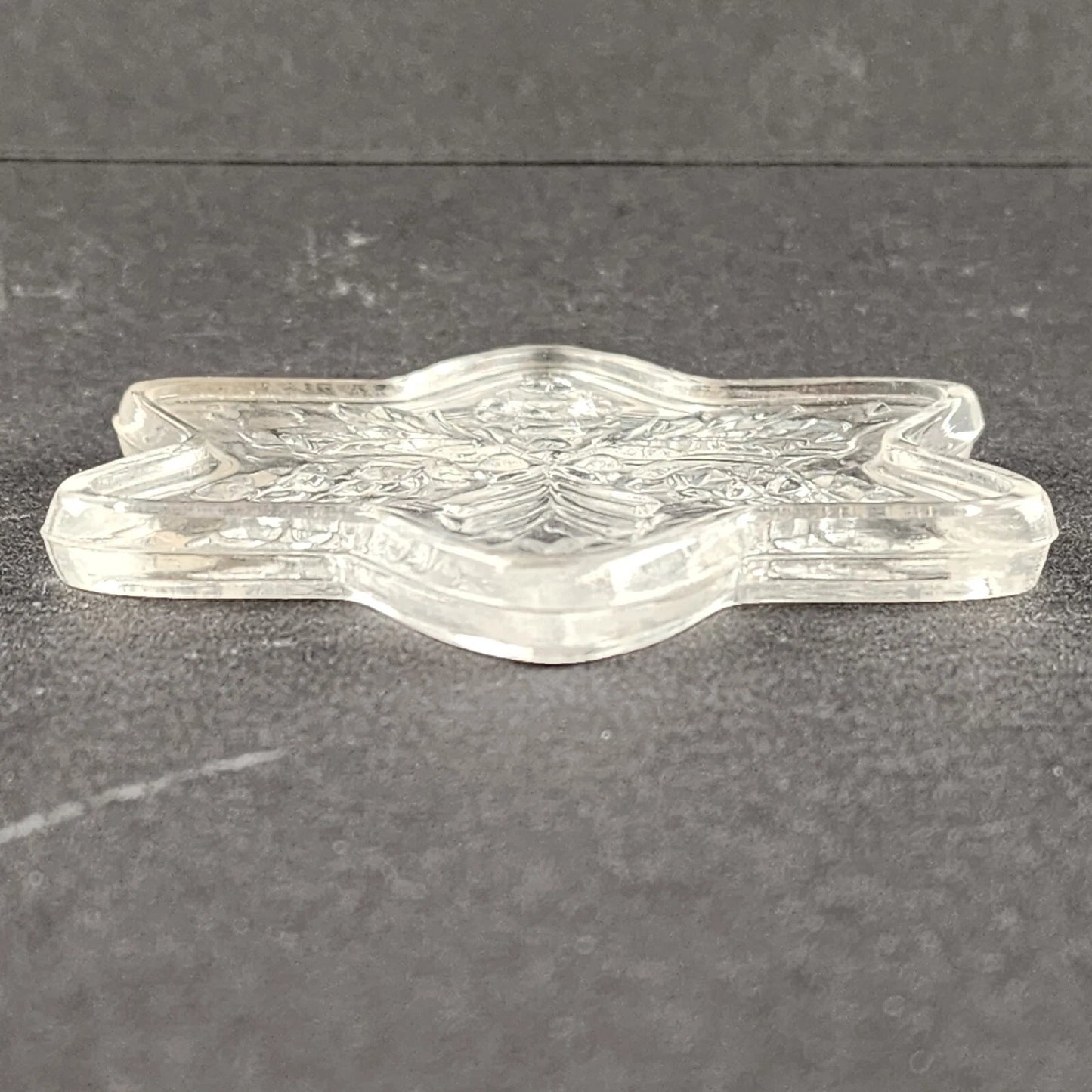 Set 3 Fostoria Lead Crystal True Holly Christmas Ornaments 3.5" Clear Glass