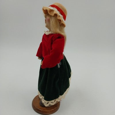 Set of 3 Vintage Christmas Caroler Figurines Man Woman Schoolgirl