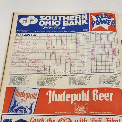 Cincinnati Reds 1982 Scorebook vs Atlanta Mario Soto Star on the Rise Scored Vtg