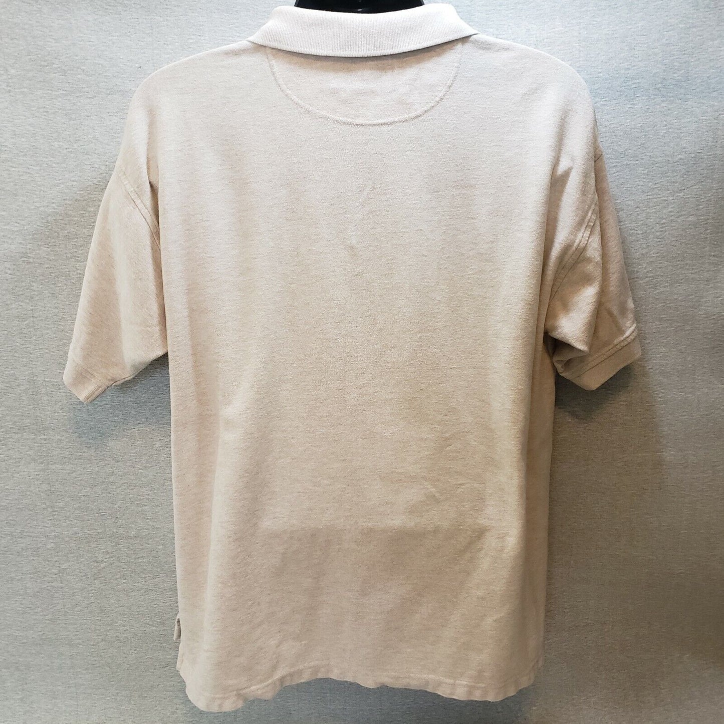 River Trader Men's Polo Golf Shirt Tan Solid 2 Button Short Sleeve Size XL