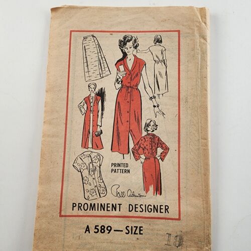 Let's Sew A589 Vintage Sewing Pattern Women's Dress Jumper Skirt or Blouse Sz 18