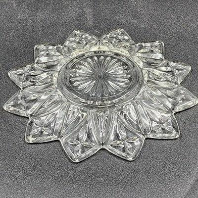 Clear Flower Petal Bread & Butter Plate 6.25" Federal Glass Pressed Design 1960s