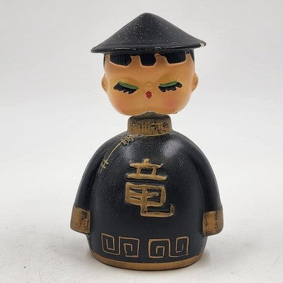 Asian Boy Bobblehead Bank Composition Figurine 6.5" x 2.5" Vintage 1960s Japan