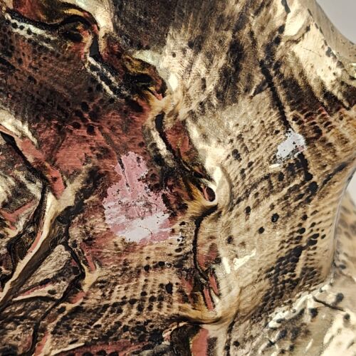 Ceramic Conch Shell Gold Painted & Antique Decorated Centerpiece 6.5"x5"