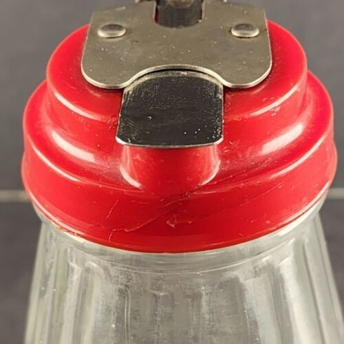 Diner Style Syrup Dispenser Glass Base Melmac Lid Stainless Steel Handle