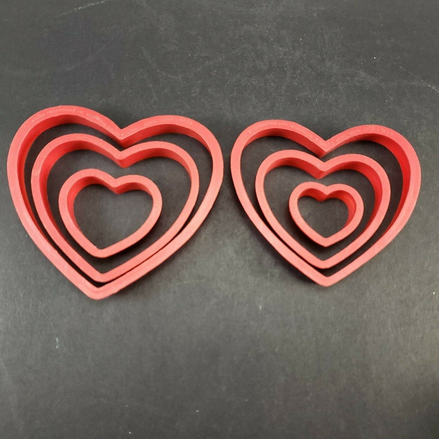 9 Valentine Day Heart Cookie Shape Cutters Baking Kitchen Plastic Metal Vintage