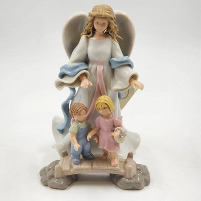Appletree Design Angel of Security Figurine w/ Boy & Girl 7.75" #40607 VTG