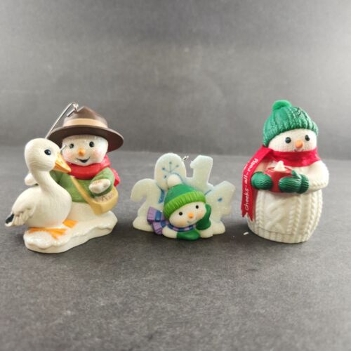 3 Hallmark Keepsake 2014 Christmas Ornaments Snowman Themed Includes Boxes