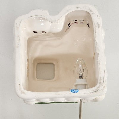 Christmas Snow House Village 6.5" Ceramic Switch Control Light-Up Lamp Tabletop