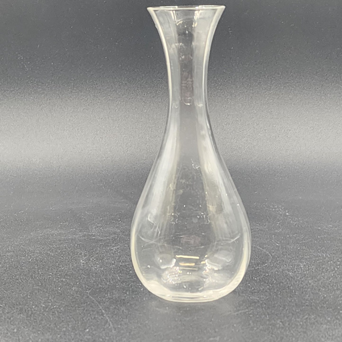 Wedgwood Clear Crystal Glass Bud Vase 7.5 Inch Tall Bulb Base Flared Top