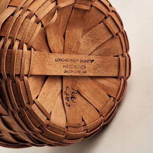 Longaberger 1991 Discovery Basket with Sailboat Fabric Liner and Fixed Handle