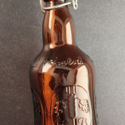 Grolsch Brewing Amber Brown Empty Beer Bottle with Speed Cap