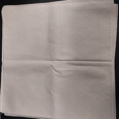 Set of 10 Soft Light Beige Dinner Table Napkins with Swiss Dotted Square 20"x20"