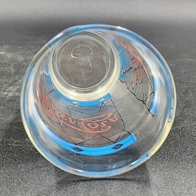Pepsi-Cola 12oz Drinking Clear Glass 6.25" Stained Glass Tiffany Style Vtg 1970s