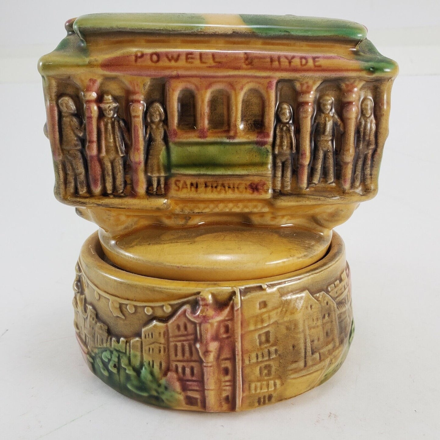 San Francisco Street Car Music Box Pottery Vintage Powell & Hyde & Beach 514