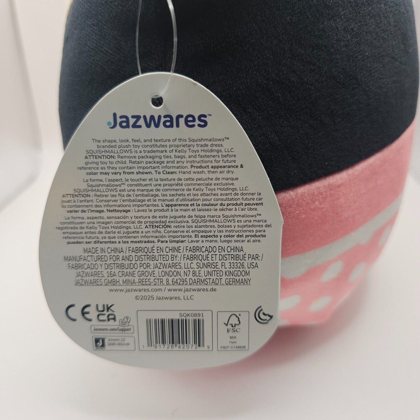 Squishmallows Minnie Mouse Jazwares Disney NEW Baby Pink White 8" Tag NWT
