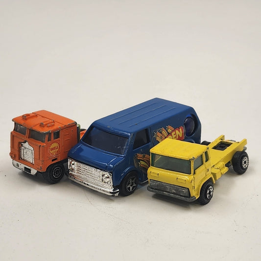 3 Toy Collection Bedford Blue Golden Star Van Yatming and Shell Trucks Hong Kong