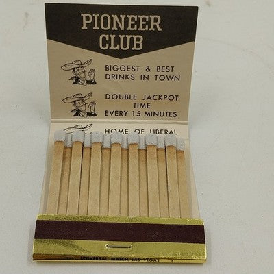 Pioneer Club Double Jackpot Downtown Las Vegas Full Matchbook Cowboy