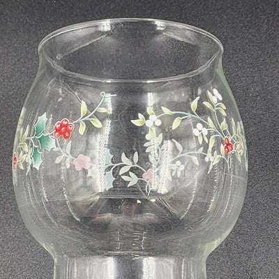 Pfaltzgraff Winterberry 1995 Glass Floating Candle Holder Floral