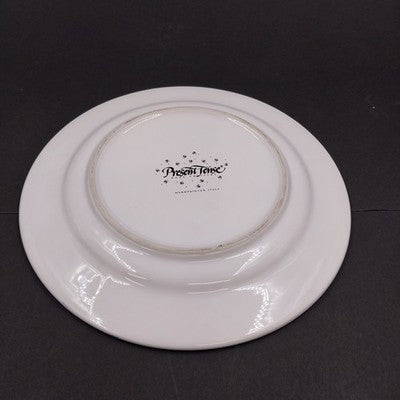 Dinner Plate Present Tense Italy Snowman Christmas Tree Hand Painted 10.5 Cerami