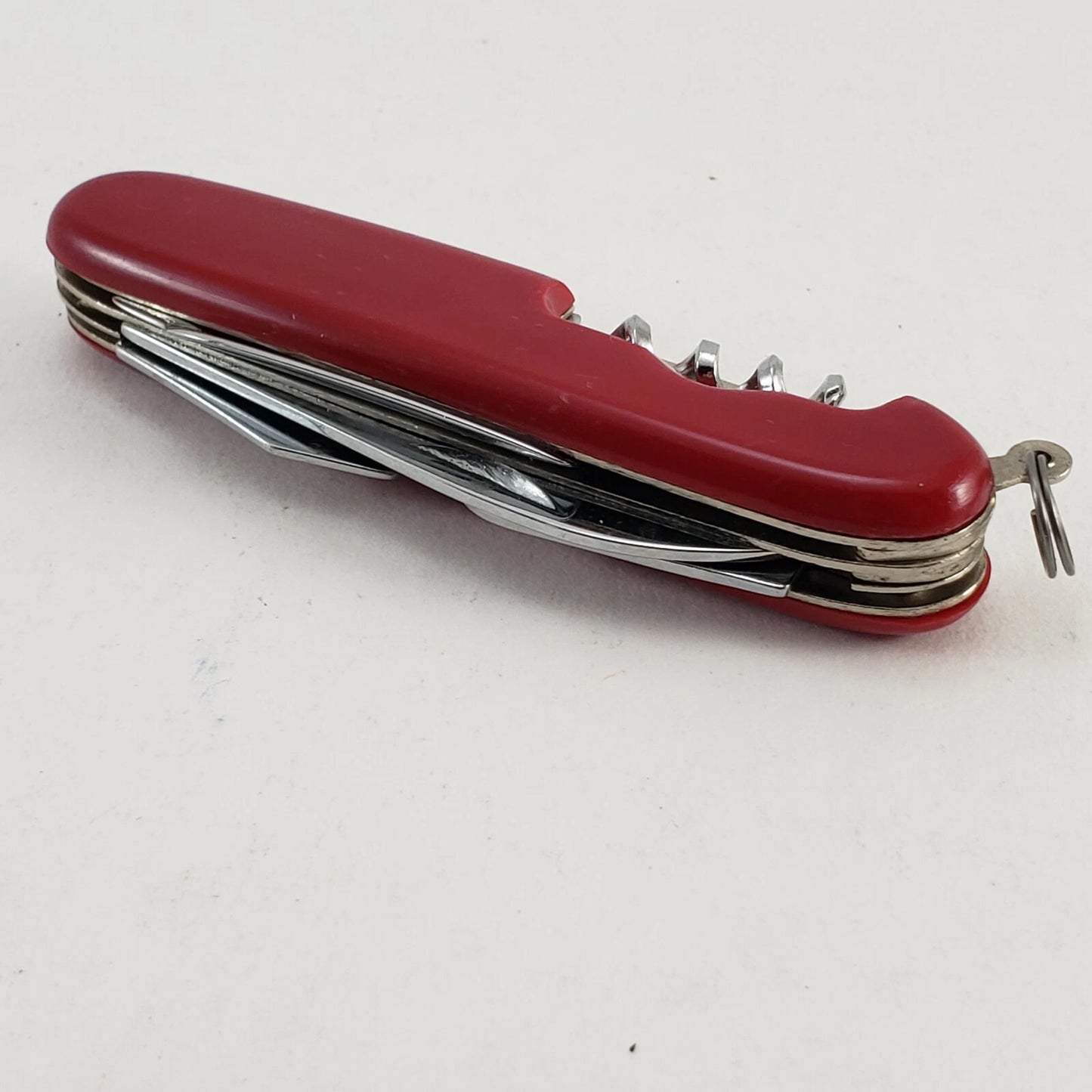 Red Multi-Blade Pocket Knife 5-in-1 Tool Stainless Steel 3¾"Base 2¼" Blade China