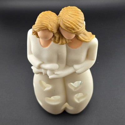 Oaki Way Sisters Friends Love Figure Votive Candle Holder Memory BFF Tea Light