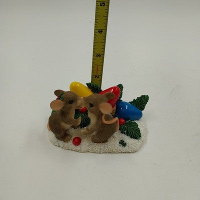 Charming Tails KISS-MAS LIGHTS Figurine 2.25" by Fitz & Floyd 87/205 Collectable