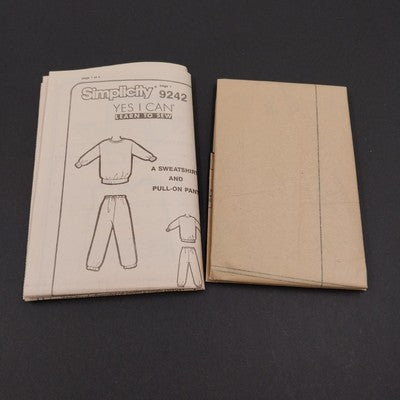 Simplicity 9242 Vtg Sewing Pattern Cut Unisex Sweatpants Sweatshirt Med 1990s
