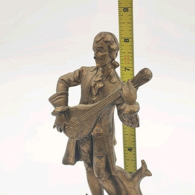 Victorian Injection Mold Plastic Colonial Figurine Toy Bronze 8.5" 1960s Vintage