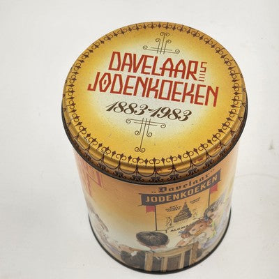 Davelaar Jodenkoeken Dutch Empty Container Metal Tin Jewish Cookies Collectible
