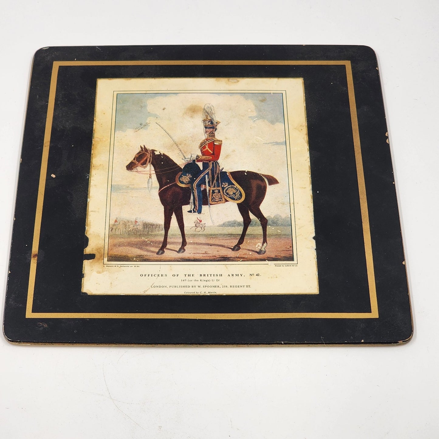 Officers Of The British Army No 42 Image Print Hardboard Frame Black Matted